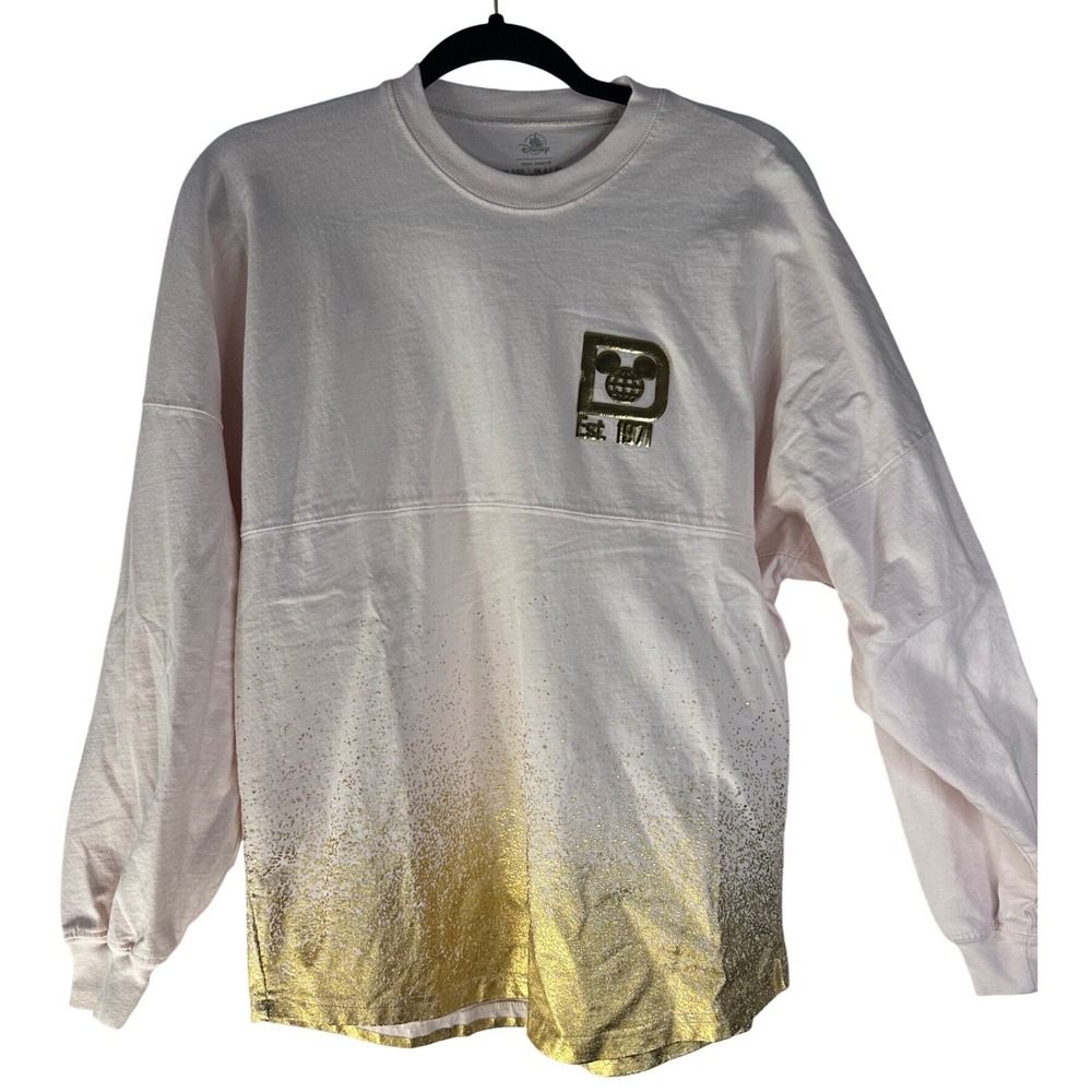 Disney‎ Blush Pink/Gold Scoop Neck Spirit Jersey Size Small